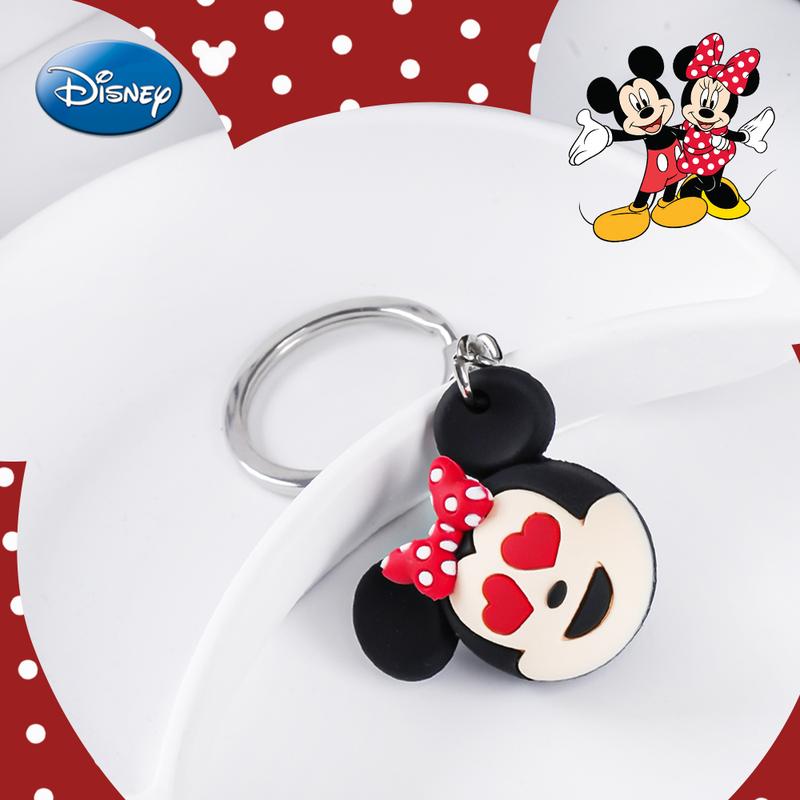 Disney Minnie PVC Keychain 1PC Official License 3D Figurine Bag Clip Charms Anime Figure Keychain Collector Keyring Backpack Decor