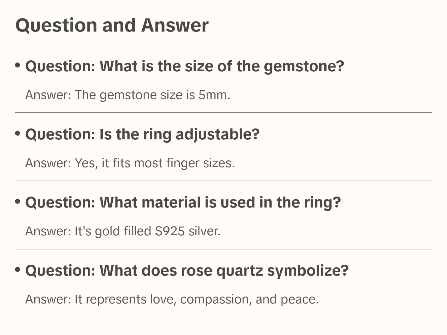 Rose Quartz Pear Cut Adjustable Ring