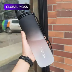 Gradient Water Bottle, 1 Count Portable Large Capacity Sports Drinking Cup, Reusable Water Bottles, Leakproof Water Bottle, Drinkware for Outdoor Sports Hiking Camping #GLOBAL PICKS