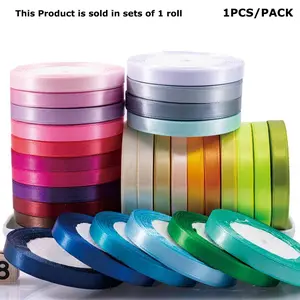 25 Yard Roll Satin Ribbon, 1cm DIY Cake Decoration Silk Ribbon, Gift Wrapping and Wedding Bow Tie Ribbon, Ca Prop 65 Compliant