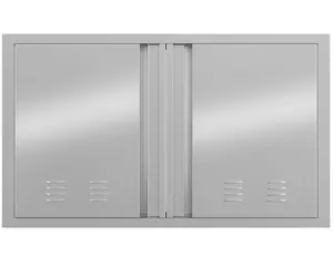 【GARVEE】Outdoor Kitchen Doors 42W x 21H Inch, 304 Stainless Steel BBQ Access Door with Recessed Handle & Vents, for Outdoor Kitchen and BBQ Island, Silver