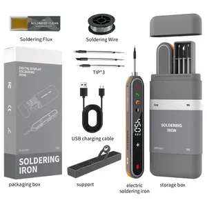 【FathersDayGift】Cordless Soldering Iron Kit with Digital Display, 8s Fast Heat USB Rechargeable Soldering Pen for Electronics, DIY Repair, Circuit Boards