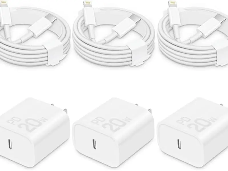 3-Pack Fast Charging iPhone Charger - Type C Wall Charger Block With 6FT  US C to Lightning Cables, Compatible with iPhone 12-14