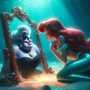 Princess & Mirror Design Diamond Arts Colorful Painting Kit without Frame, DIY 5D Diamond Arts Colorful Painting for Bedroom Wall Decor