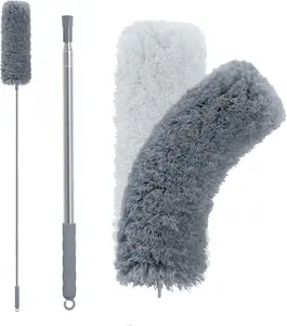 Microfiber Feather Duster with a 100-Inch Extendable Pole, Dusters for Cleaning Ceilings, Fans, and Furniture