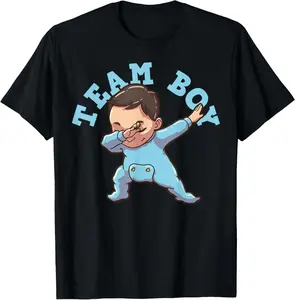 100% Cotton Funny and Cute Gender Reveal Party Gifts Gender Reveal Party Team Boy T-Shirt