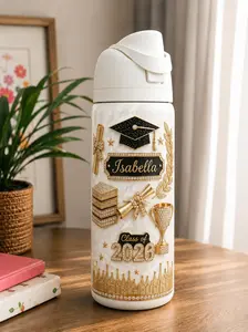 Personalized Graduation 2026 Water Bottle Custom Name Insulated Tumbler Class Of 2026 Gift Leakproof Sports Bottle For Her Open For Sale!