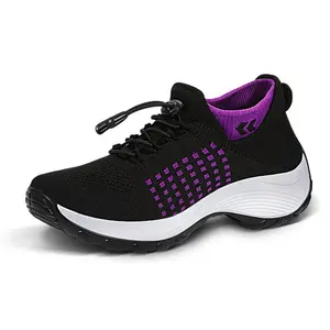 Women's Summer Casual Running Sneakers Shoes Orthopedic Shoes Breathable Walking Shoes Anti-slip Trainers Comfortable Thick Shoes Suitable Athletic Footwear Closed Girl Durable Sole Massage Insole Lightweight Improved Circulation Stretchy Material Grip