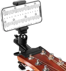 Guitar  Phone Holder Mount, 360 Rotatable with 1/4 Inch Fitting, Suitable for 5.5cm-7.5cm Wide Devices