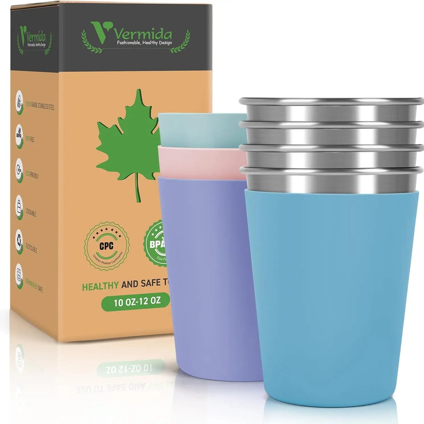 Blue, Green, Pink, Purple