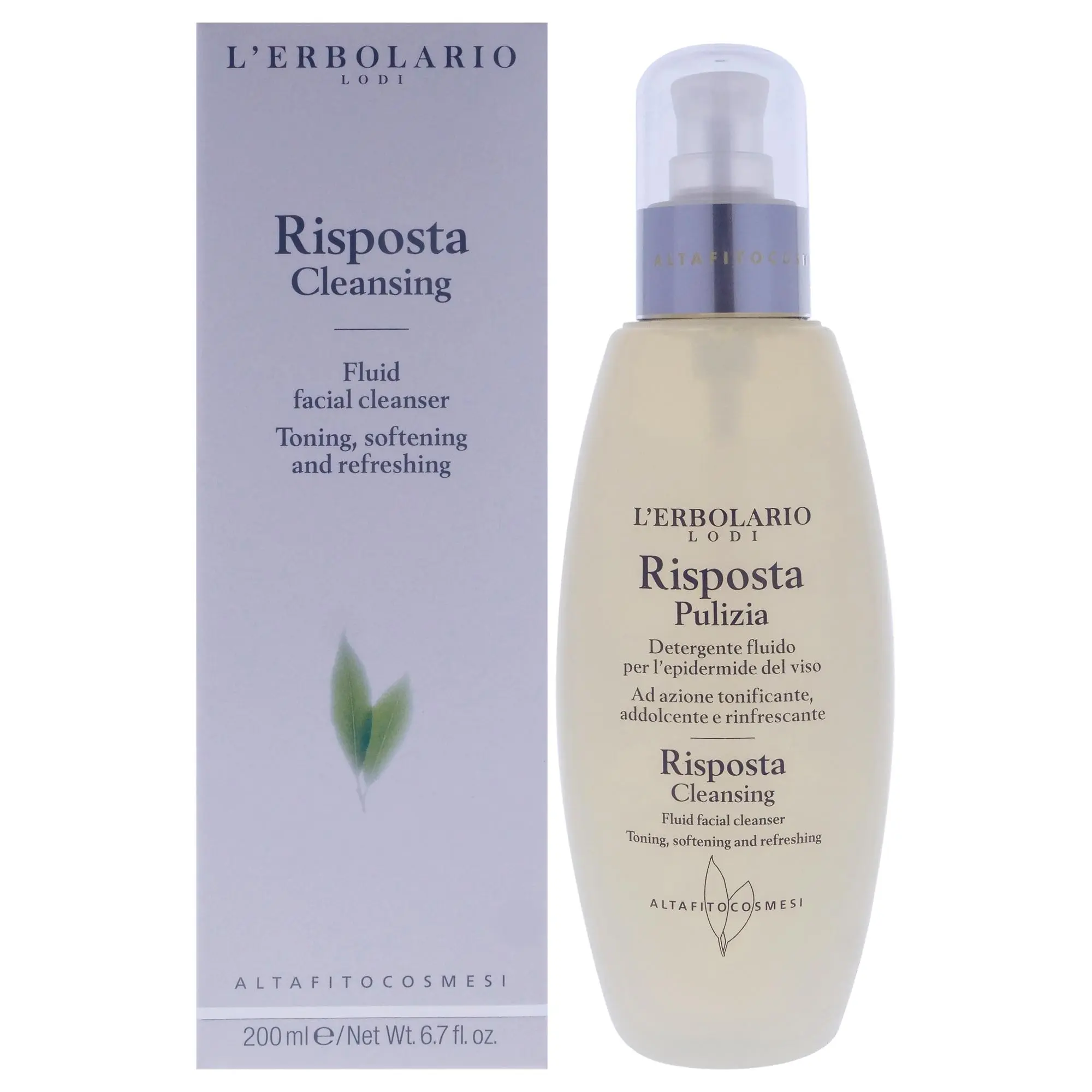 Risposta by LErbolario Gentle Daily Cleansing Fluid Facial Cleanser for Women - 6.7 oz