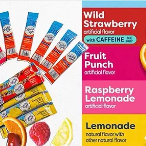 Crystal Light Drink Mix Fruit Punch, Lemonade, Raspberry Lemonade & Wild Strawberry 0.14 Oz 5 of Each (20 Count) Makes 16.9 Oz
