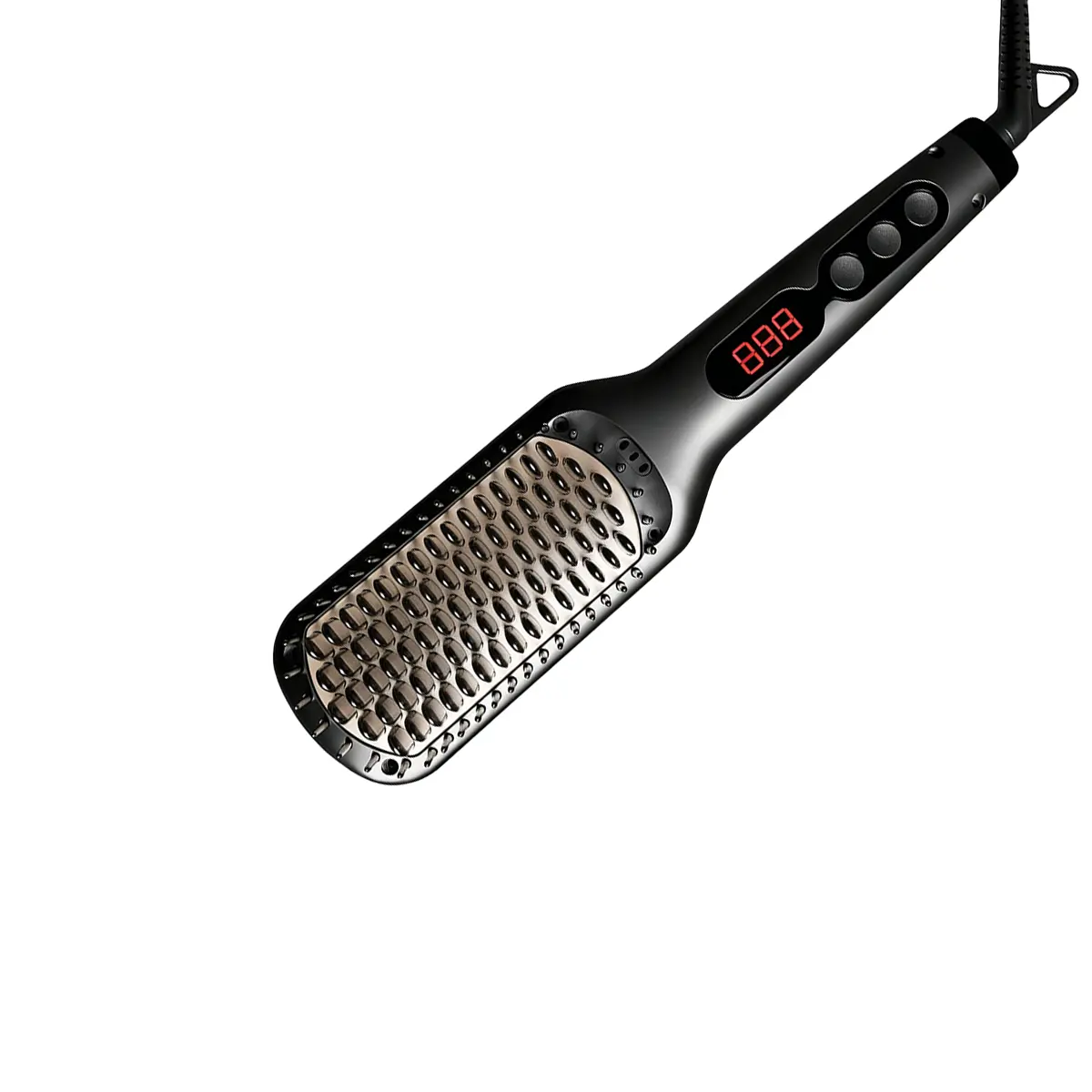 Pro Ceramic Ionic Hair Straightener Brush for Home Salon | MCH Fast 20s Heating Tech with Auto-Off Safety | Anti-Scald with Universal Dual Voltage | Rotatable Power Cord (Black)