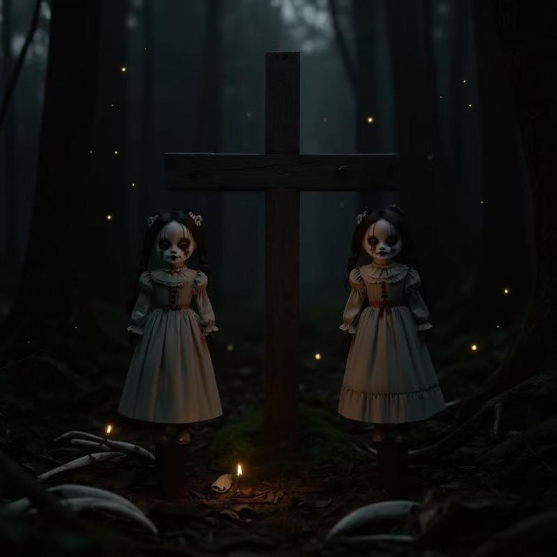 Halloween Decorations Set, 2 Large Plastic Horror Dolls, Outdoor Garden Flags, Yard Signs, Party Lawn Decor, Halloween Home Supplies