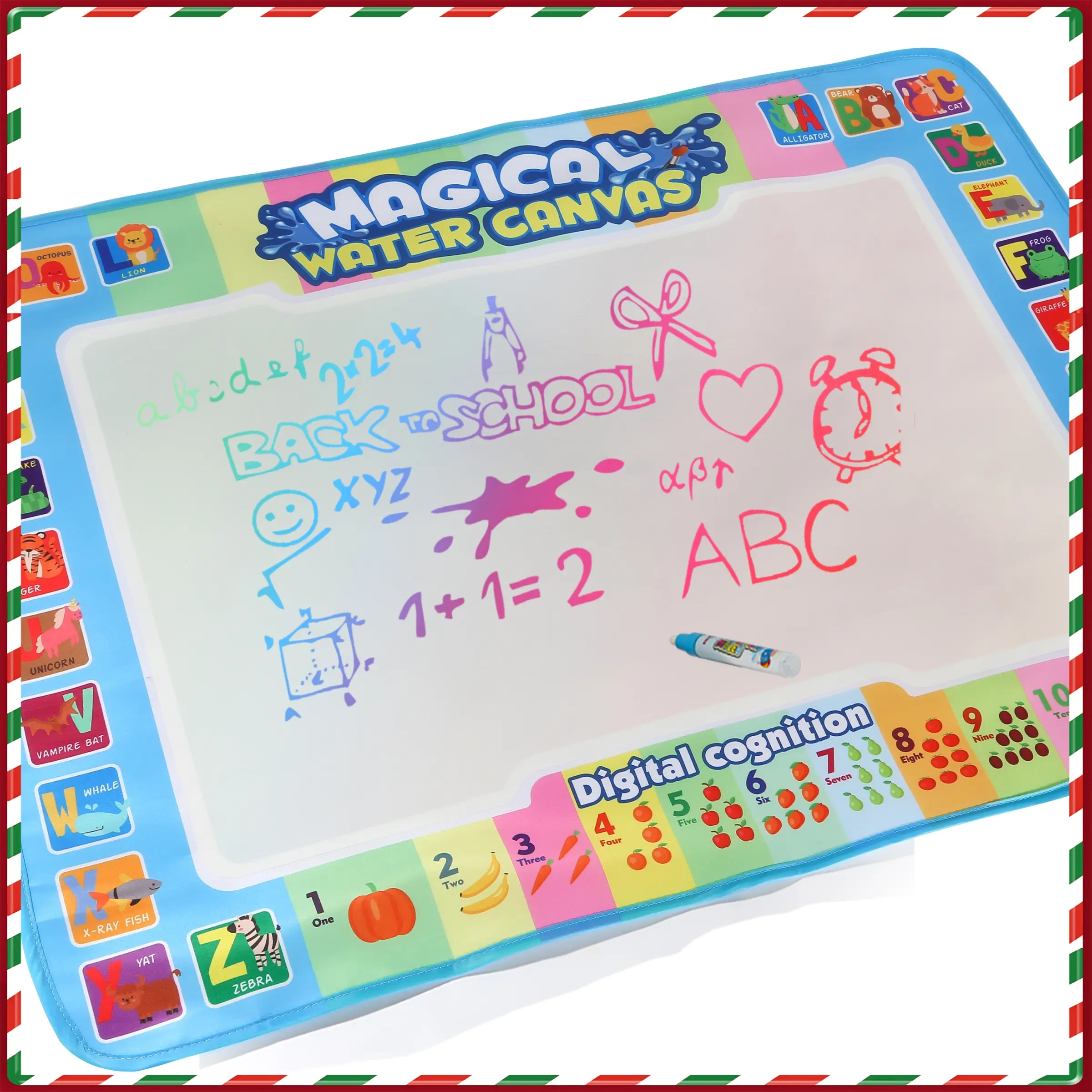 1 Water Graffiti Pad, Children's Drawing & Writing Colorful Graffiti Durable Drawing Pad Toy with Magic Pen, Neon Colors, No Mess, for Kids Ages 3-8, Perfect Birthday, Easter, Ramadan & Carnival Gifts, Interactive Toys