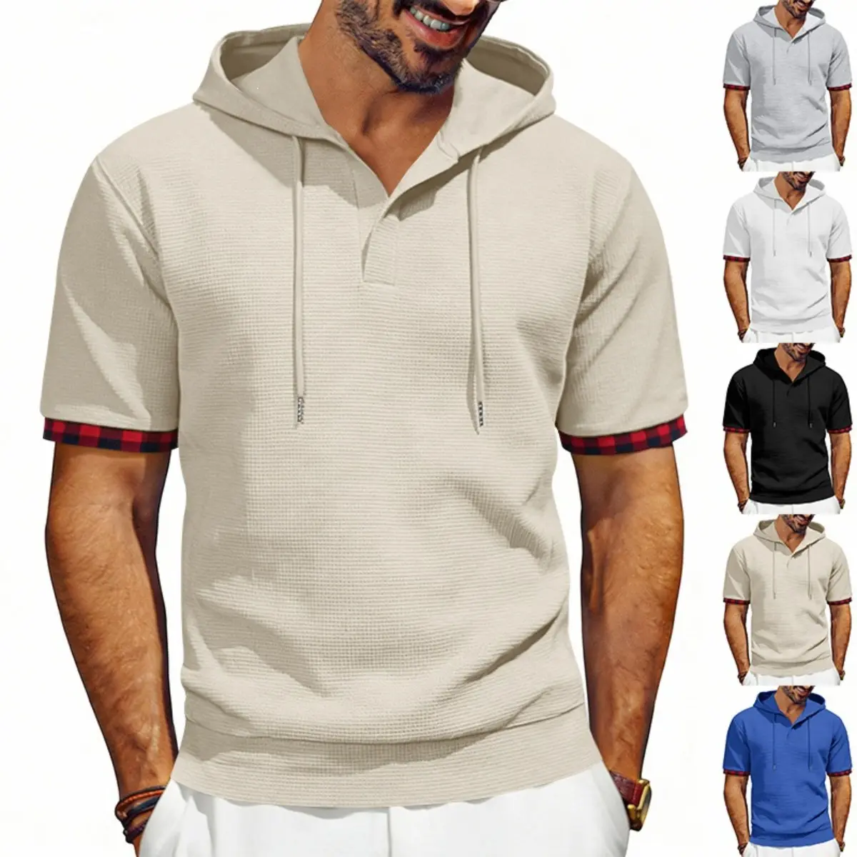 Men’s Lightweight Summer Hooded Short-Sleeve T-Shirt - Trendy Streetwear Hoodie Tops for Everyday Wear, Casual Outings, Vacations, Sports & Trips; Perfect Birthday Gift for Boyfriend, Husband; Great for Fishing, Basketball, Camping, Gym, Workouts
