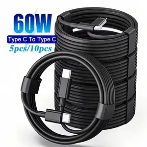 PD 60W 5pcs/10pcs Type C to Type C Cable For IPhone 15 Fast Charging Cable For Xiaomi Huawei Samsung USB Type C Phone Data Cable