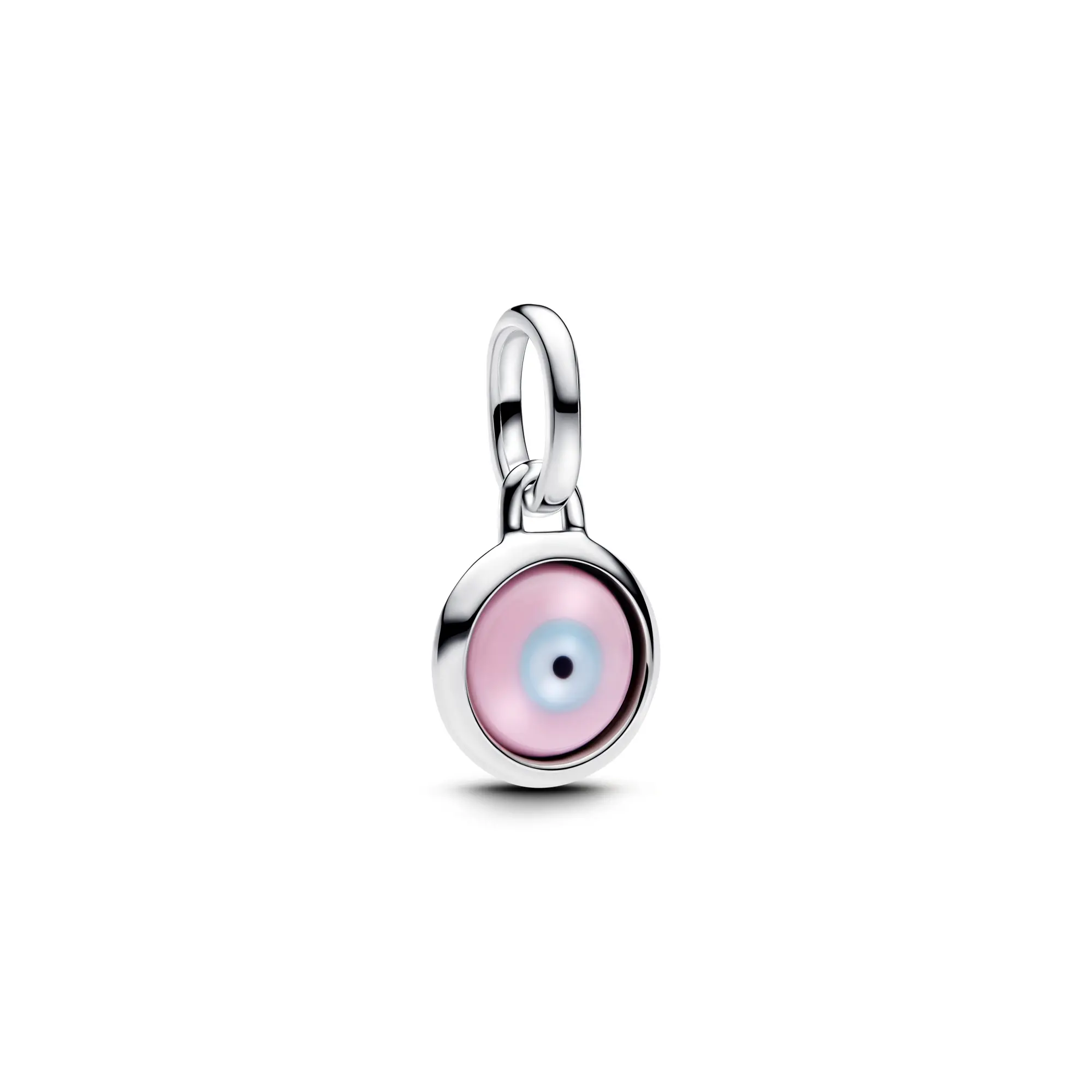 Pandora Engravable Evil Eye Murano Glass Mini Dangle Charm Sterling silver 793693C00, Protection Jewelry, Evil Eye-Inspired, Adults, Multicolor
