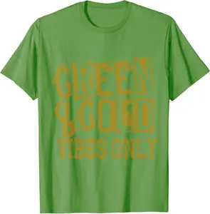 Green Gold Vibes Only Game Day Tee High Middle School Sport T-Shirt - Janessaho Shop 72B0CPC92FCM
