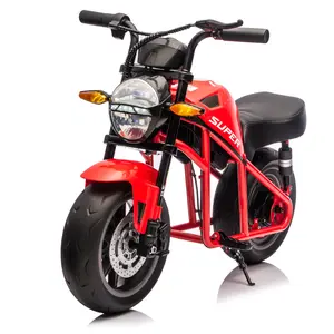 24V300W Kids Ride On XL Electric Toy Muscle Motorcycle High-Speed Hub Motor 14in Widen EVA Wheels Twist Grip Throttle Speed up to 11.18MPH Dual Suspension Music Light Long Life Battery For Kids 6+