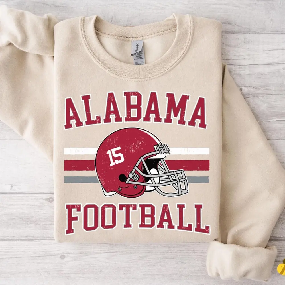 Alabama Football Sweatshirt & Hoodie, Retro Distressed Game Day Crewneck, Bama Fan Sweatshirt, Football Sweatshirt