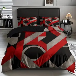 3-Piece Geometric Pattern Decorative Duvet Cover Set, High-Definition Digital Printing, Soft & Comfortable Fabric, for Bedroom