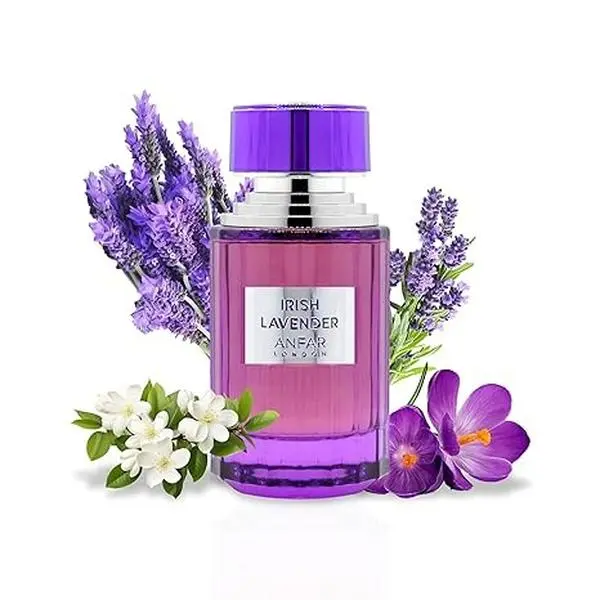 Anfar London Limited Edition Irish Lavender Extrait de Parfum for Women - 3.4 fl oz Natural Blend Fragrance with Citrus, Floral, Jasmine & Vanilla Notes, Perfumes For Women, Concentrate Women's Fragrance