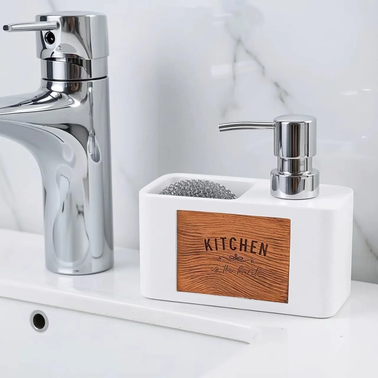 Dishwasher Bottle, Hand Sanitizer Bottle, Soap Organizer, Soap Dispensers, Lotion Divider Bottle, Kitchen Sponge Storage Box, Non-Slip Base and Drainage hole, Suitable for Kitchen, Sink, Bathroom, 250ml
