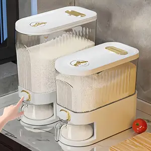 11.02LB/22.05LB Rice Dispenser, Large Dry Grain Storage Container with Measuring Cup And Time Scale, Food Dispenser for Kitchen Organization And Food Storage Room Used to Hold Grain Dry Grain