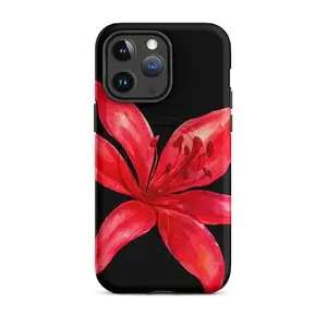 Tiger Lily Phone case watercolor lillies Blooming Flower Red Hibiscus trendy Lily placement fall iphone Case Phone Cases Tough 2 for 11, 12, 13, 14, 15, 16