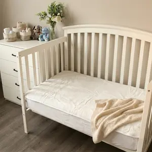 Crib Cover, Baby-specific Fitted Sheet, White Fiber Material, Fluffy, Soft and Breathable, 52L * 28D * 9H, Washable On-Site