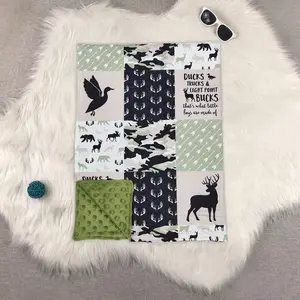 New Clothes Deer Duck Camo Patchwork Baby Kids Blankets Soft Plush Lightweight Stroller Blanket for Boys And Girls