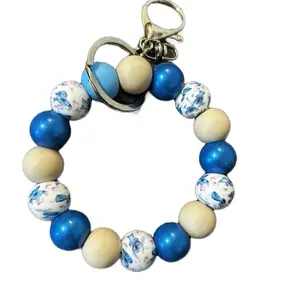 Stitch Keychain - Multi-Colored Beads with Metal Loop