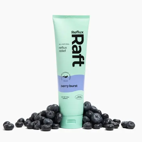 RefluxRaft Berry Burst Acid Reflux Gel Therapy - Alginate Therapy, Pregnancy-Safe, Fast & Long-Lasting GERD & LPR Support, 0 Sugar, Gluten-Free, Low Sodium, All Natural