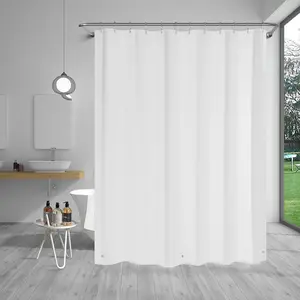 Shower Curtain Liner, 4g Peva Waterproof Bath Curtain, 71x71 Inches, Metal Eyelets, Magnetic Weights, Plastic Hooks, Hanging, Home Decor, Waterproof Bathroom Curtain