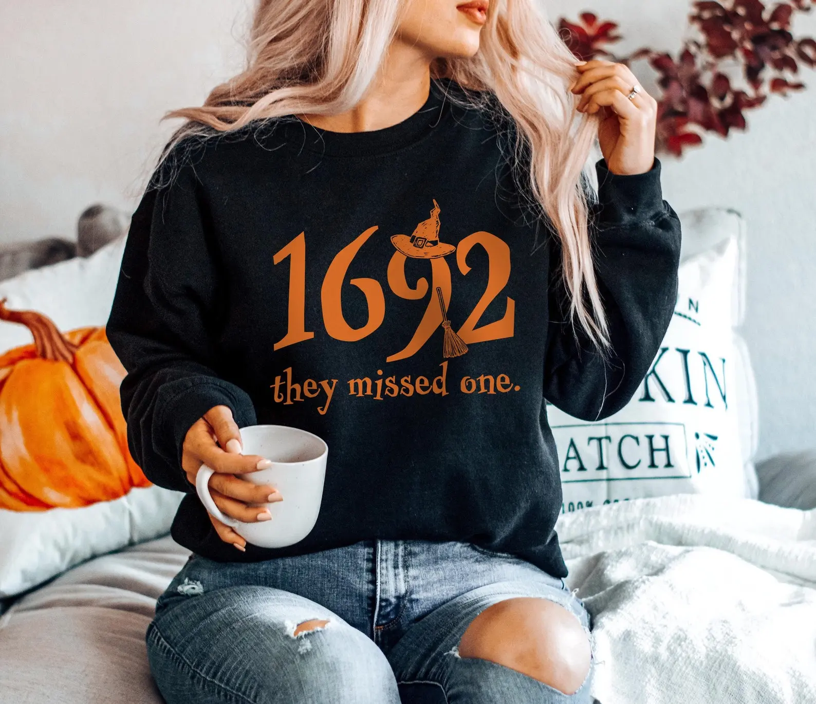 1692 Salem Halloween Sweatshirt, They Missed One, Witch Sweatshirt, Witchy Gifts for Women, Halloween hoodie, Salem Massachusetts Trial