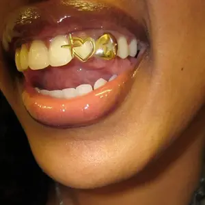 Fashionable Hollow Out Heart Star Teeth Accessory, Unisex Party Music Festival Wear, Trendy Hip Hop Style, Perfect for Men and Women, Tooth Gem