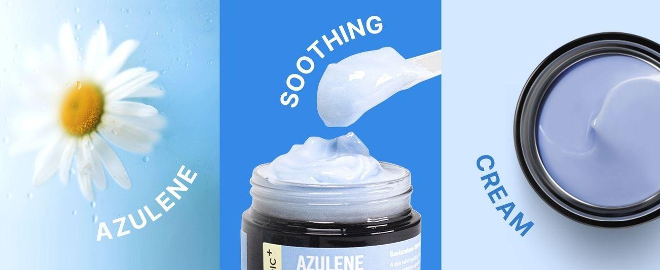 SURMEDIC AZULENE Moisturizing Soothing Cream, Calming Cream for Sensitive Skin, Daily Facial Moisturizer for Barrier Repair, Blemish Relief Care, Korean Skincare 50ml, 1.69 oz