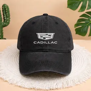 Cadillac Embroidered Baseball Cap for Men Women, Adjustable Cotton Dad Hat, Classic Luxury Car Logo Casual Hat