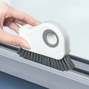 1PC 2-in-1 Window Track & Grout Cleaning Brush - Hard Bristle Handheld Cleaner Tool, Versatile Cleaning Tool for Sliding Door Tracks, Window Sills, Seals - Durable Plastic Uncharged Manual Brush