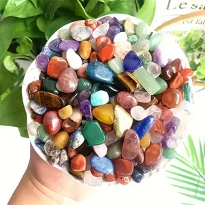 Natural Mixed Color Crystal Chips, Gemstones and Crystals, 1 Set Polished Stones for Houseplants, Jewelry Making, Wishing Bottles, Fish Tank Stone