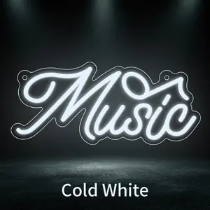 Multicolor LED Neon Sign with Music Note & Treble/Clef Symbols - Button-Controlled Multicolor Suitable for Home, Party, Game Room, Bar, Wedding, Valentine's/Christmas/Birthday Decor - USB-Powered (No Mains) Gift box packaging Led Lights Music