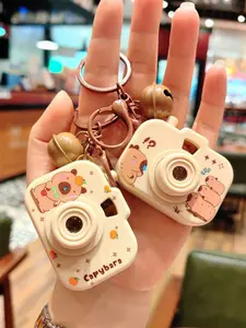 Cartoon Capybara Projection Camera Keychain, Cute Glowing Gift, Book Bag Hanging Decoration, Small Key Chain Accessory