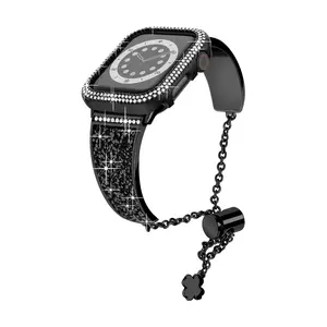 WorryFree Gadgets 44mm Bling Metal Band w/ Bling Bumper Case