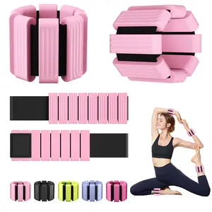 Pilates Wrist and Ankle Weights for Women - Adjustable Weighted Bangles for Men, 2 lbs Weighted Arm Bands Foot Leg Weights for Walking, Yoga, Training, Exercise, Running, Set of 2 (1LB Each)