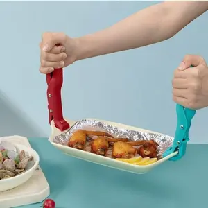 1-Handed Heat-Resistant Bowl Clip – Non-Slip Silicone Grip, Safe for Pots/Pans/Bowls, Kitchen Essential for Steam & High-Temp Use-green/red(2pcs)