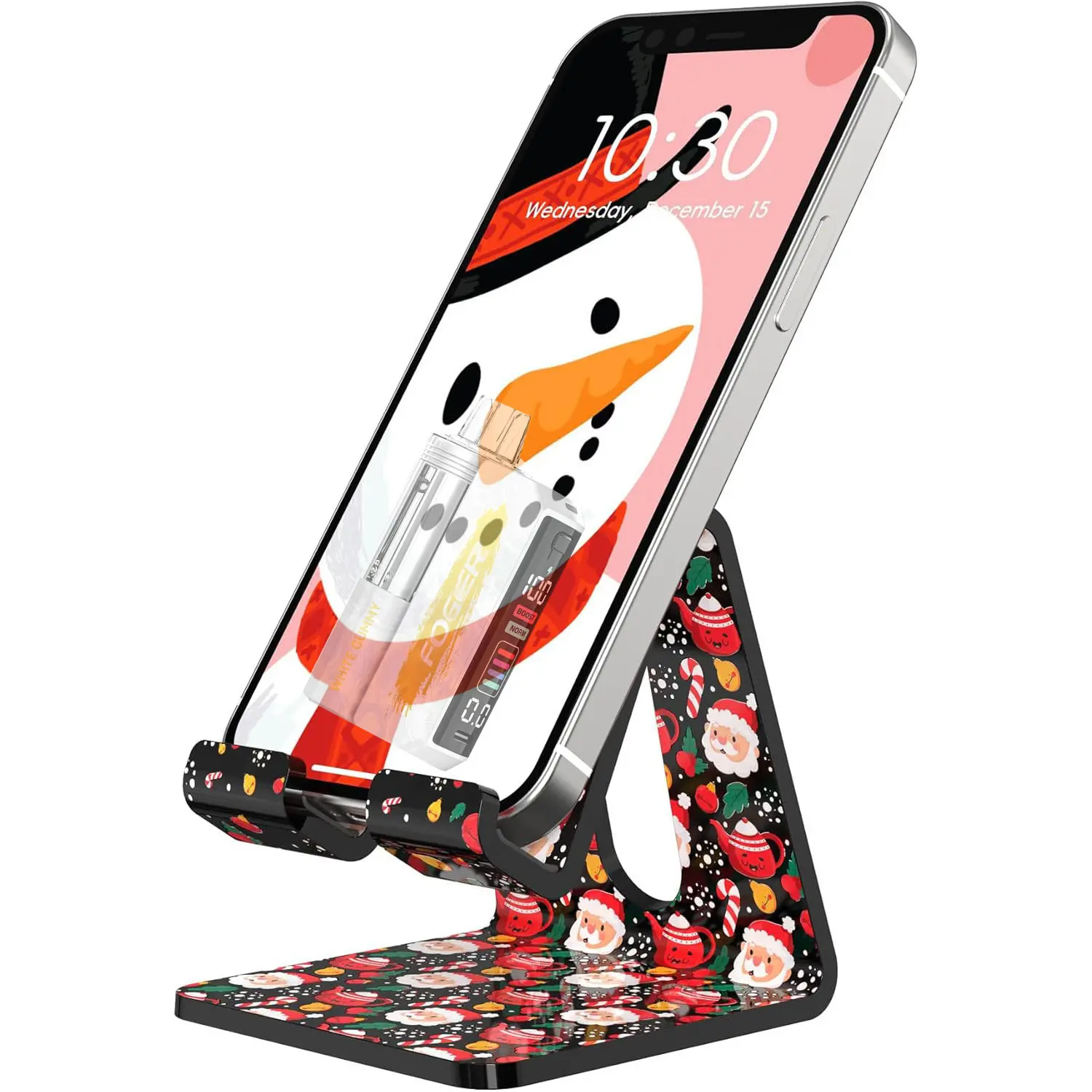 FOGER Adjustable Cell Phone Stand 360 Rotating Foldable Desktop | Cellphone Stand with Anti-Slip Base Portable Phone Holder for Apple iPhone 17 16 15 14 13 Pro Max Samsung All Smart Phones, iPad Smartphone Folding Mount