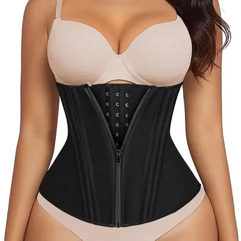 Women's High Retro Christmas Waist Trainer Corset Shapewear - Faja Body Shaper, Plus Size, 15 Steel Bones, Zipper-Hook-and-Eye Closure, Breathable Fabric, Tummy Control, Body Contouring, Flexible Support, Everyday Compression, Yoga-Friendly