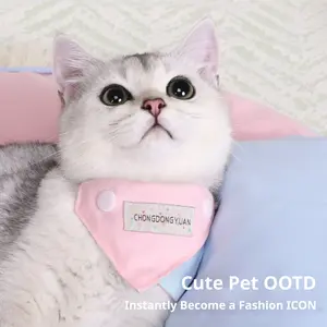 Macaron Color Pet Bandana for Cats & Dogs |       INS Style Canvas Triangle Bib, Cute Scarf for Bichon Ragdoll