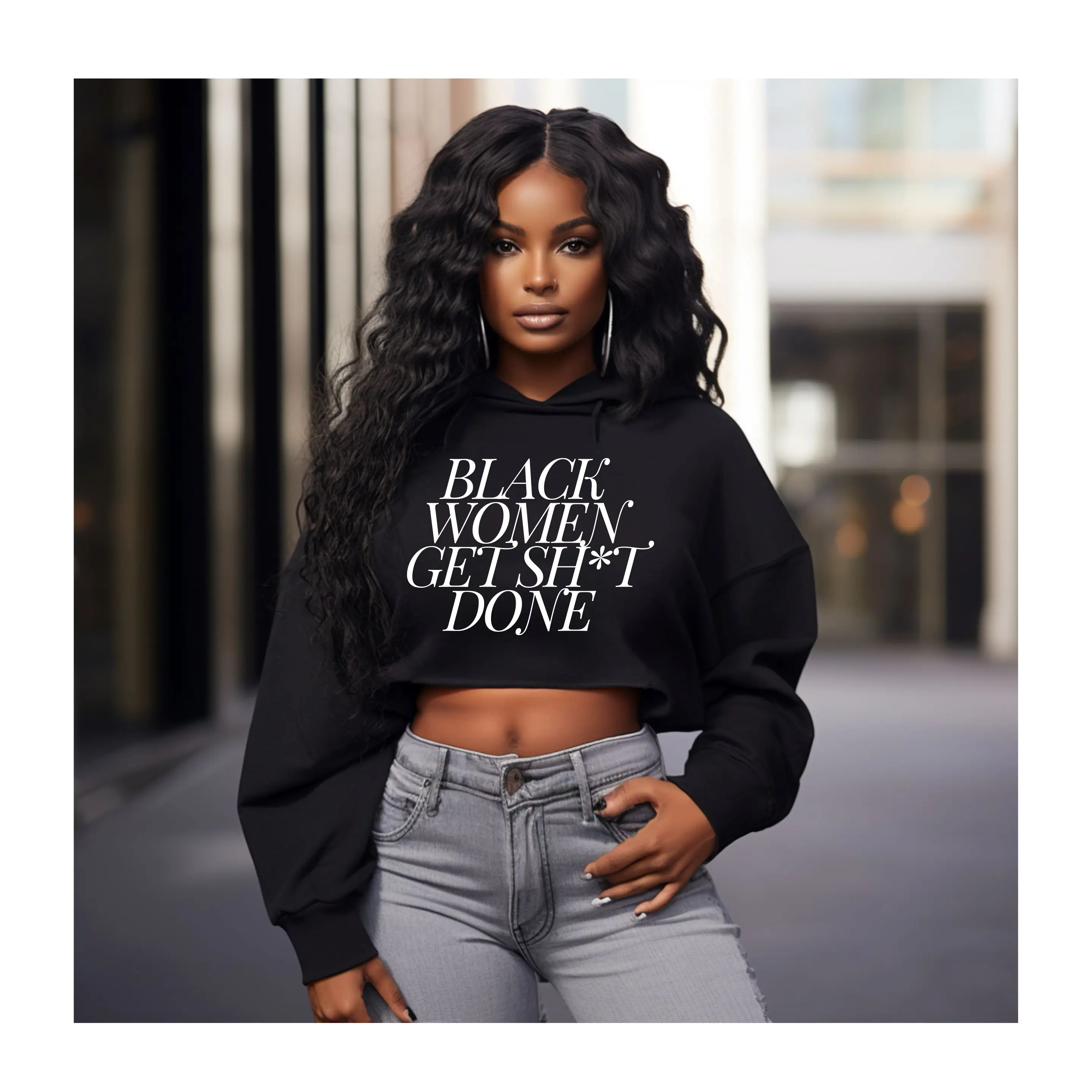 Black Women Get Sh*t Done Cropped Sweatshirt